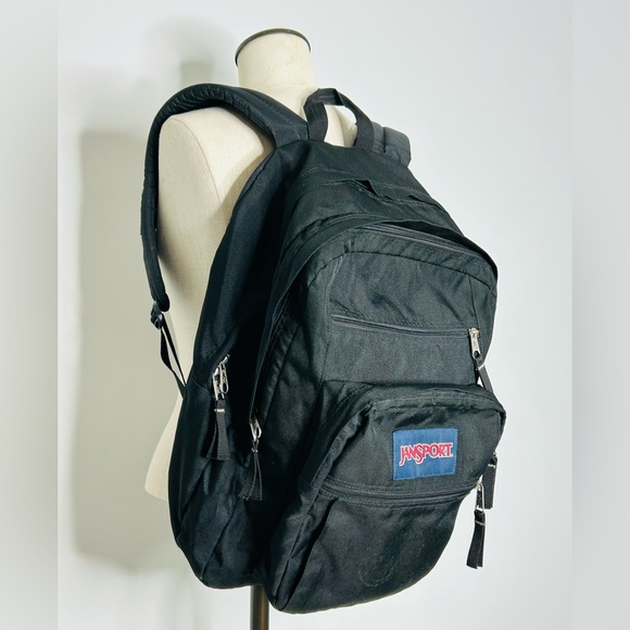 Jansport Big Student Laptop Backpack in Black Canvas - Picture 5 of 14
